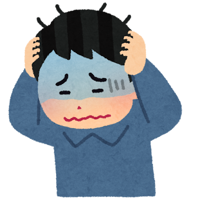 悩む男性のイラスト